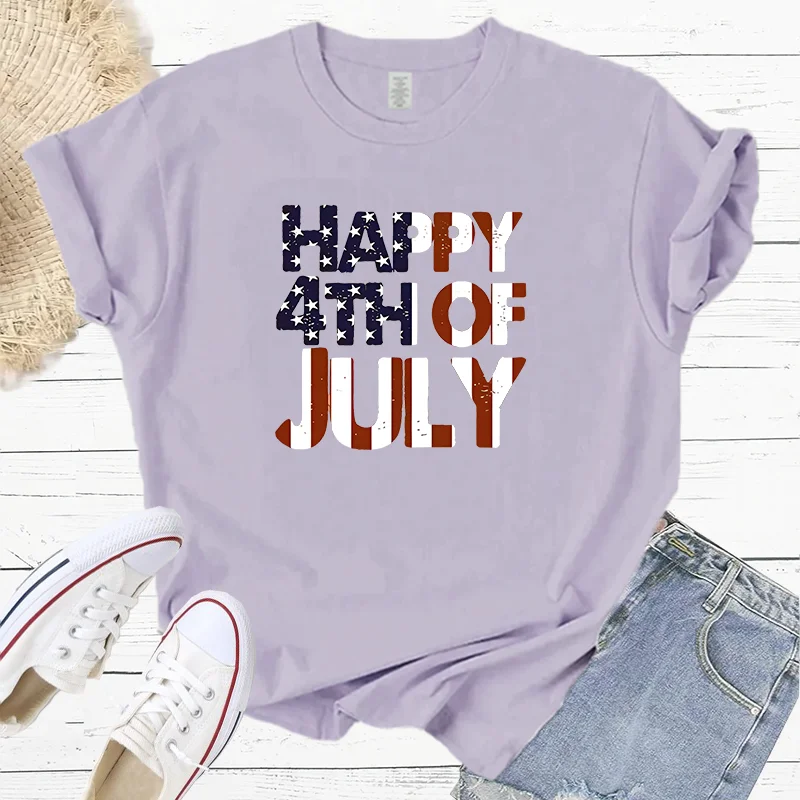 American Independence Day Happy 4th Of July Fashion Sports Women's T-Shirt Harajuku Graphic Clothing Women's