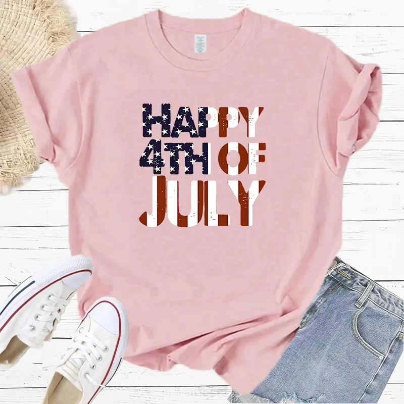 American Independence Day Happy 4th Of July Fashion Sports Women's T-Shirt Harajuku Graphic Clothing Women's