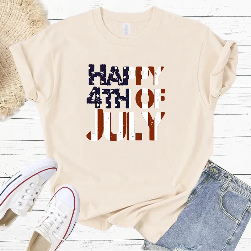 American Independence Day Happy 4th Of July Fashion Sports Women's T-Shirt Harajuku Graphic Clothing Women's