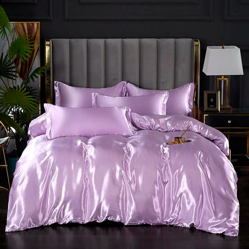 Enjoy 1pc Bed Cover for Summer, Queen/King Size Quilt Covers, Satin Bedding Set for Two Persons, Double Bedding (no pillowcases)