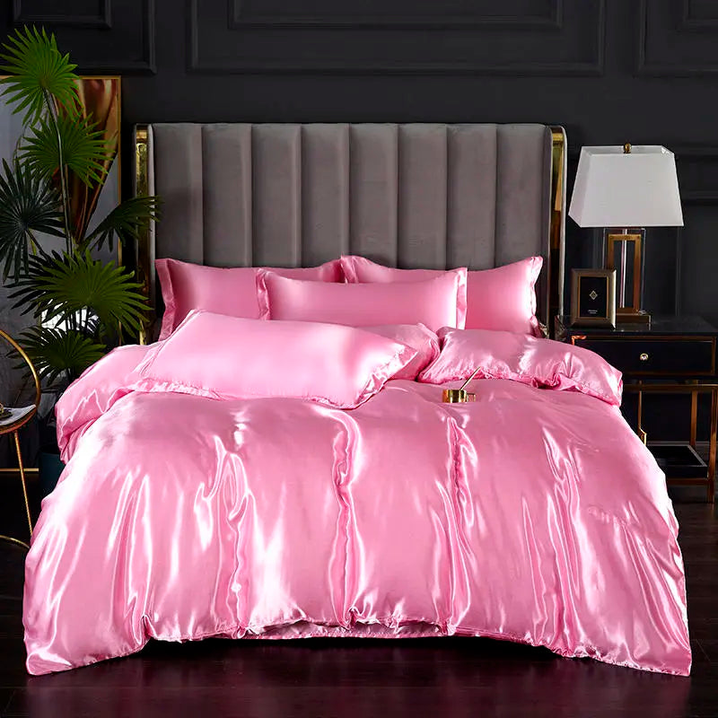 Enjoy 1pc Bed Cover for Summer, Queen/King Size Quilt Covers, Satin Bedding Set for Two Persons, Double Bedding (no pillowcases)