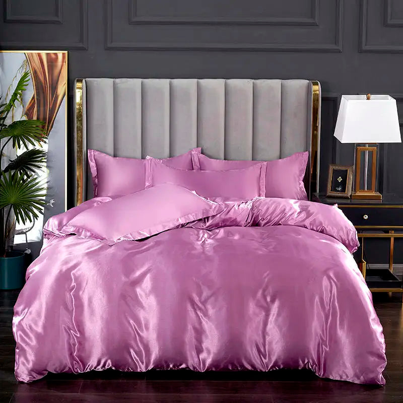 Enjoy 1pc Bed Cover for Summer, Queen/King Size Quilt Covers, Satin Bedding Set for Two Persons, Double Bedding (no pillowcases)