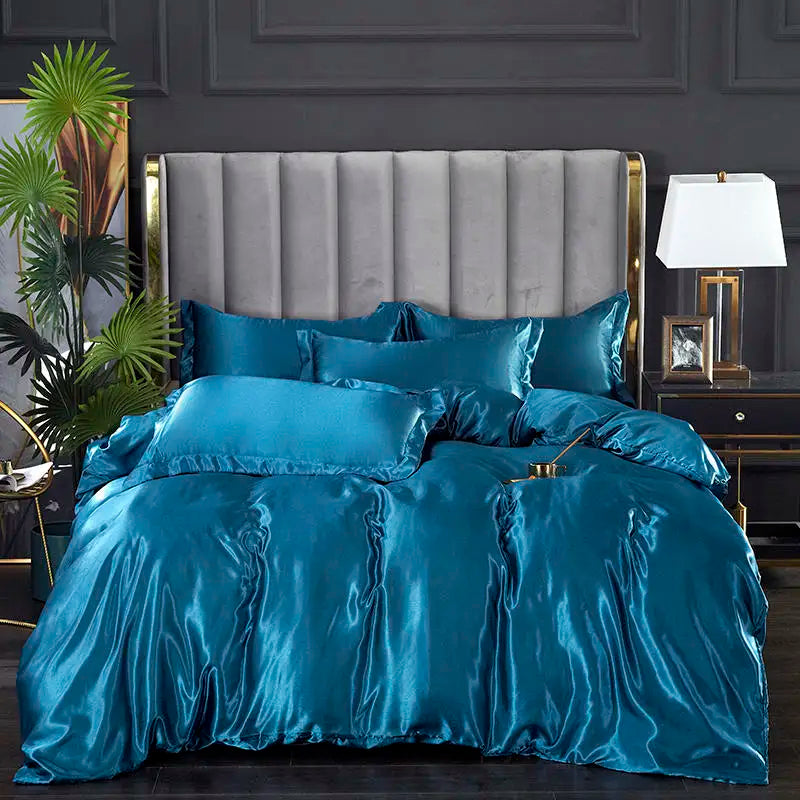 Enjoy 1pc Bed Cover for Summer, Queen/King Size Quilt Covers, Satin Bedding Set for Two Persons, Double Bedding (no pillowcases)