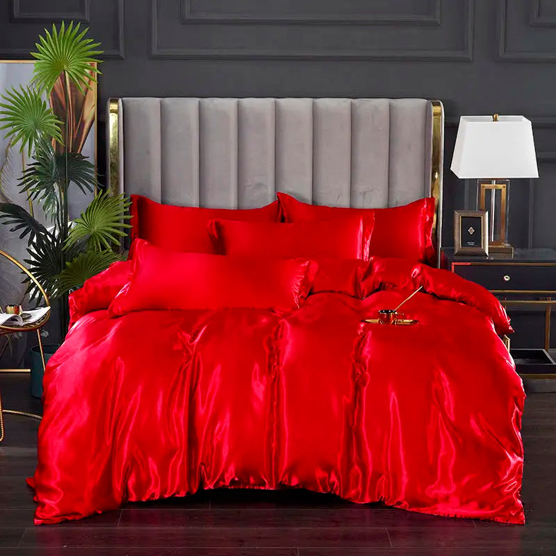 Enjoy 1pc Bed Cover for Summer, Queen/King Size Quilt Covers, Satin Bedding Set for Two Persons, Double Bedding (no pillowcases)