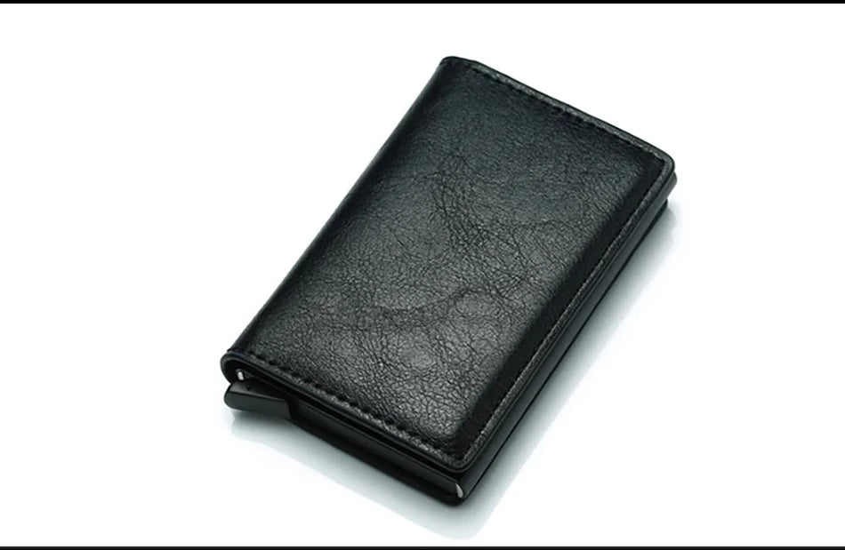 Carbon Fiber Slim Aluminum Men Wallet ID Credit Card Holder Mini RFID Wallet Automatic Pop up Bank Card Case Black Vallet 2023