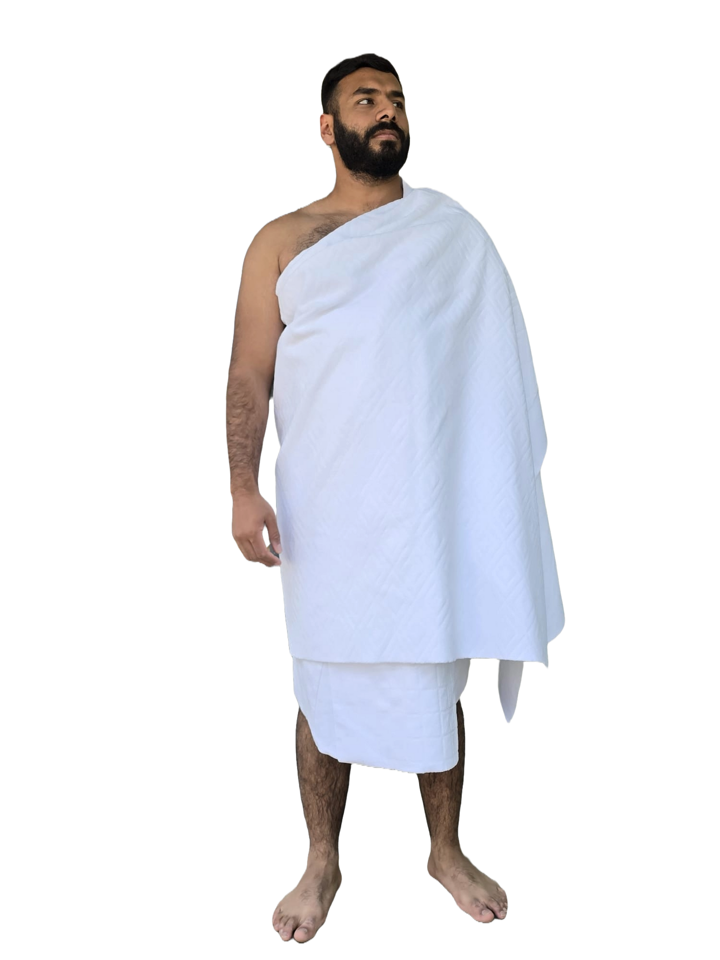 Al-Siddiqui’s high-quality Grade A 1200-gram microfiber ihram is specially designed for performing Hajj and Umrah in any weather