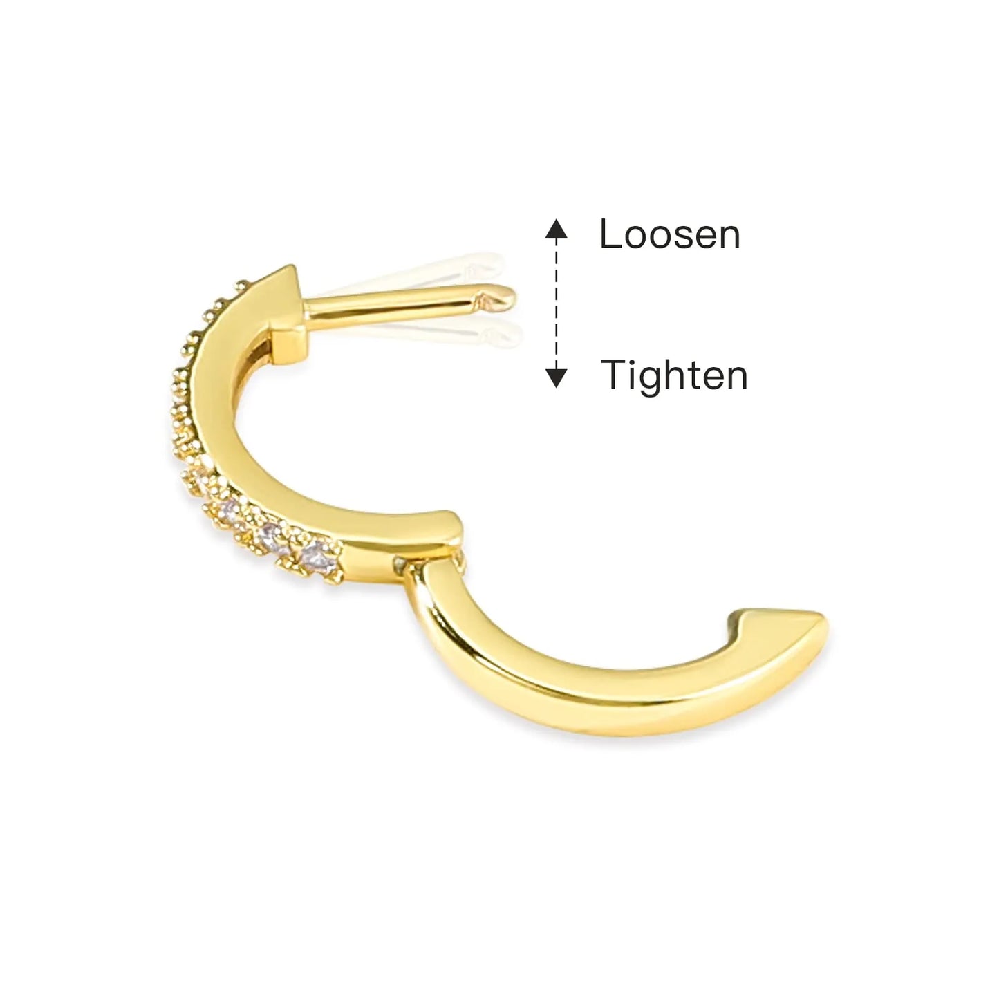 Vonmoos offers 1 Pair of Hoop Earrings for Women with 14K Real Gold Plating and Cubic Zirconia Inserts, a stylish addition to modern women's jewelry