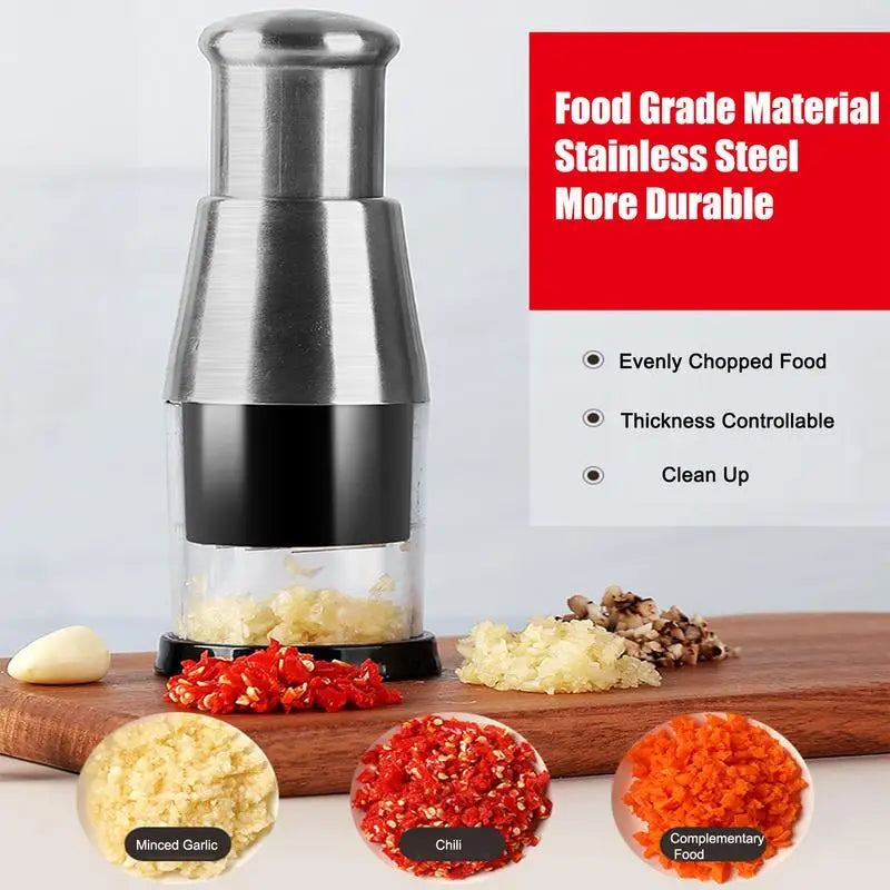 Compact Handheld Garlic Chopper: A convenient kitchen accessory for slicing and crushing garlic and vegetables