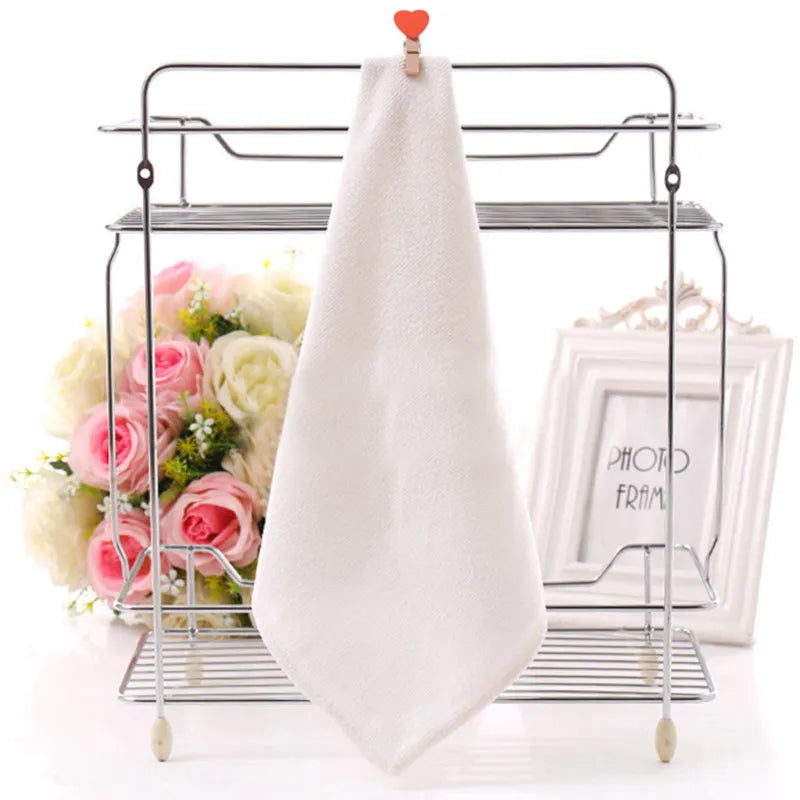 10pc White Microfiber Face Towels: Soft, Hotel-Quality Bath, Wash, Hand Towels. Portable, Multifunctional Cleaning Towels