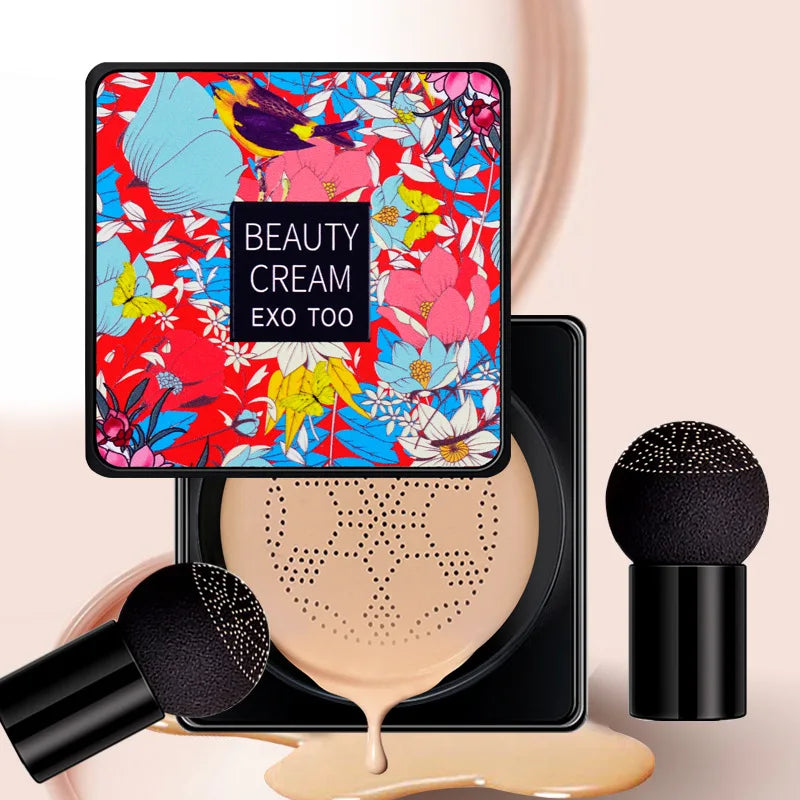 Magic Mushroom Head Air Cushion CC Cream: Korean Waterproof Foundation for Brightened Base Makeup.