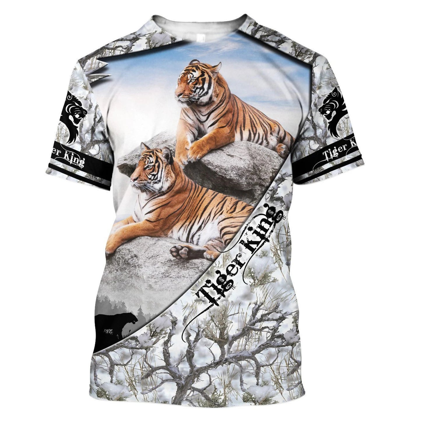 3D Tiger Print T-Shirt for Men: Boutique Animal Graphic Tee, Summer Trend Harajuku Oversized Short Sleeve Leisure O-Neck Top