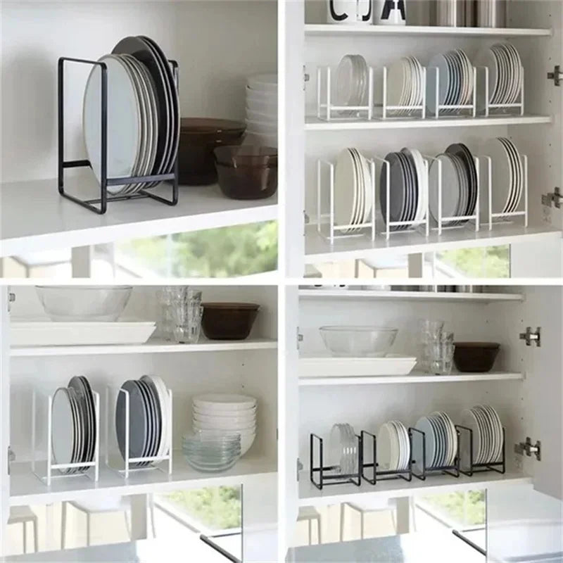 Compact New Portable Pot Rack Cover for Organized Kitchen Plate Drying and Storage.