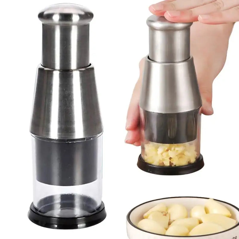 Compact Handheld Garlic Chopper: A convenient kitchen accessory for slicing and crushing garlic and vegetables