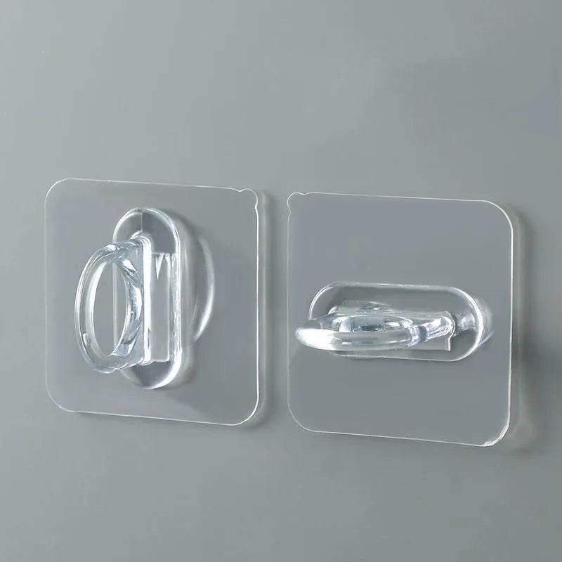 4/6/8/10pcs Punch-Free Transparent Adhesive Hooks, Non-Marking Round Sucker Hangers for Kitchen and Bathroom