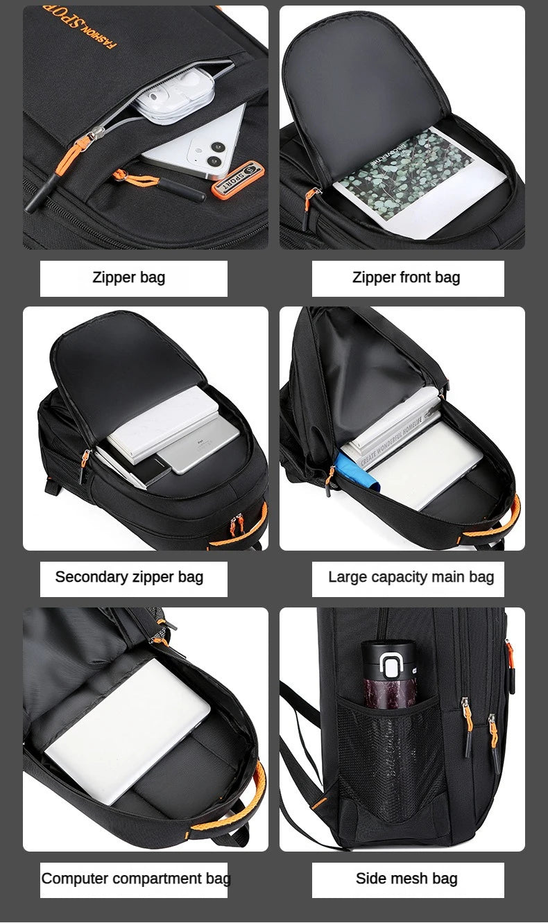 Men's Backpacks Oxford Waterproof Rucksack Business Computer Bag Casual Travel Backpack Senior High School Student Schoolbag