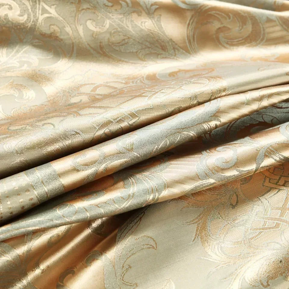 High End Jacquard King Size Bedding Set Luxury European Wedding Bedding Sets Queen American Satin Double Duvet Cover Set 220x240