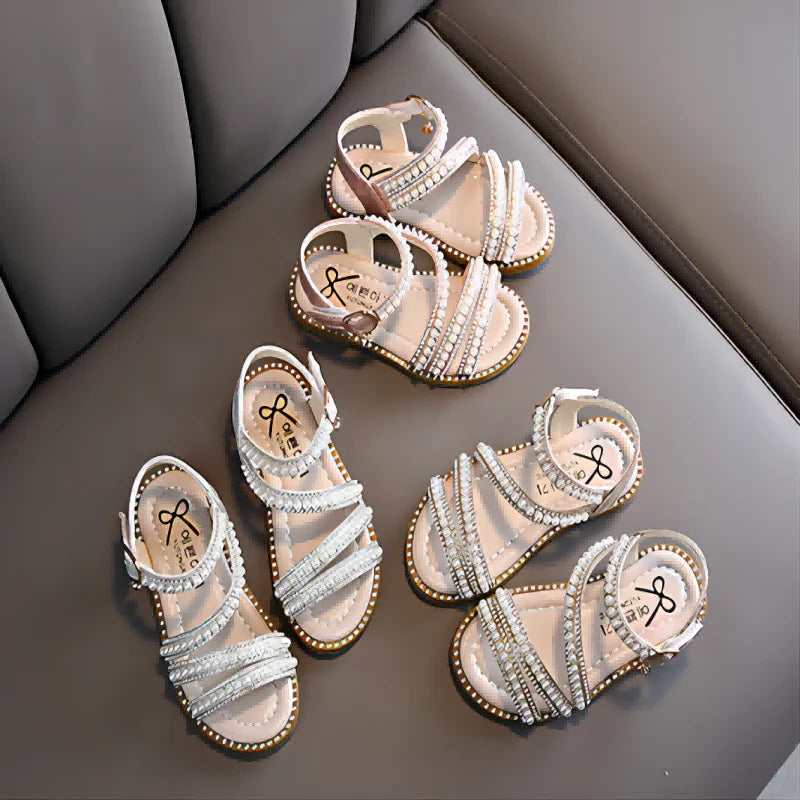 Sparkling Rhinestone Princess Sandals: Stylish Summer Footwear for Girls