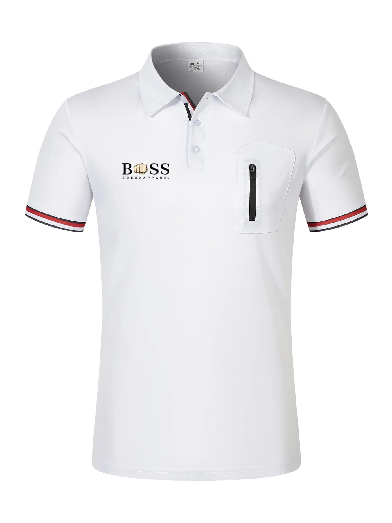 Men's summer casual short sleeved polo shirt with button up collar, business breathable POLO loose top