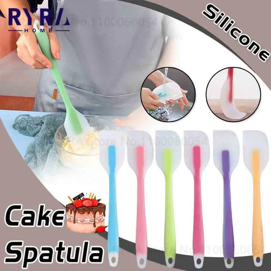 Silicone scraper with semi-transparent handle, heat-resistant for baking, ideal for cream, butter, and cake