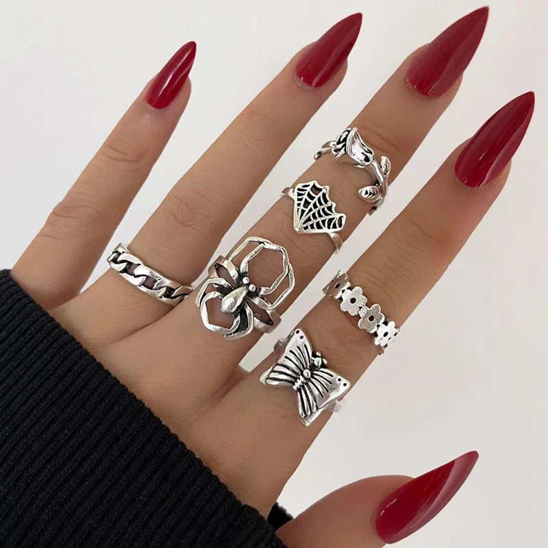 30 pcs/lot of Alloy Finger Rings for Women: Wholesale from Factory. Featuring HOT New Designs: Big Flower, Cutout Skull, Spider, Animal, Leaf, Love, Snake Jewelry