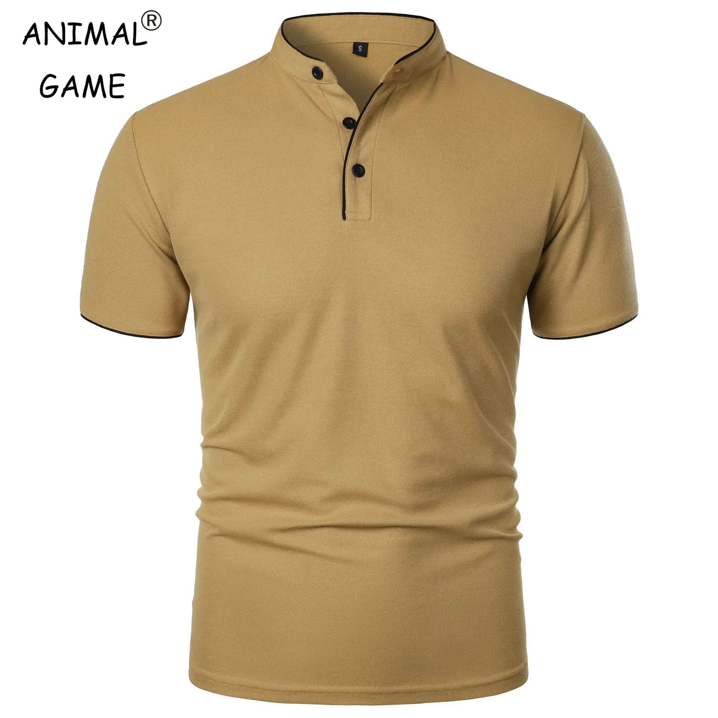 Summer Men’s Short Sleeve Collared T-Shirts: New Solid Color Casual Polo Shirt, Trendy, Breathable, Loose, Basic Splice Top