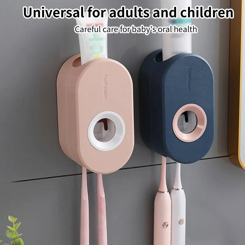 Automatic Toothpaste Squeezer Set: Home Wall Bracket, Toothbrush Holder, Dust-proof, Wall-mounted Toothpaste Squeezer