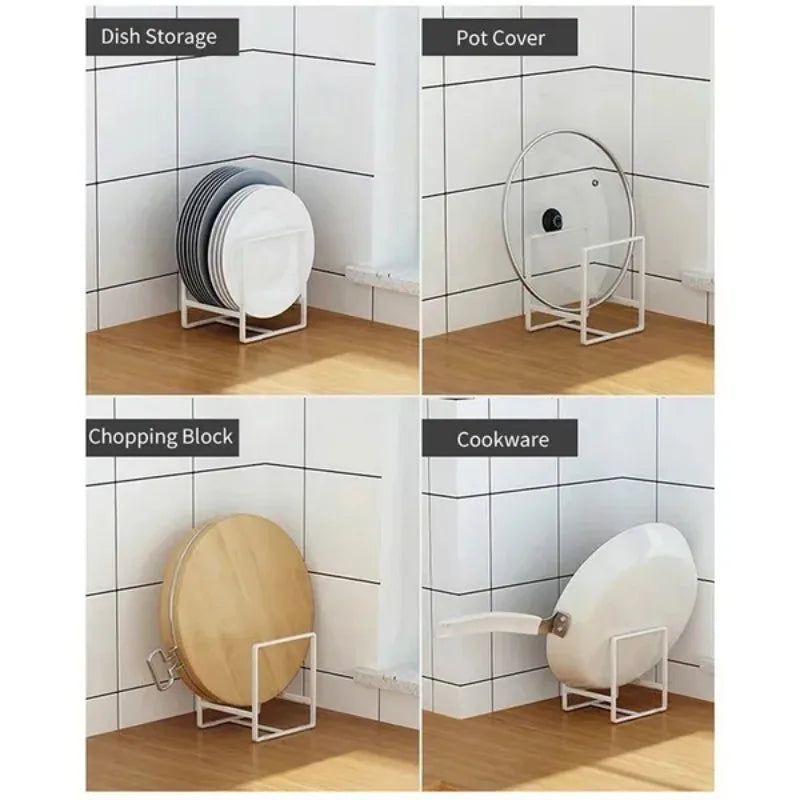 Compact New Portable Pot Rack Cover for Organized Kitchen Plate Drying and Storage.