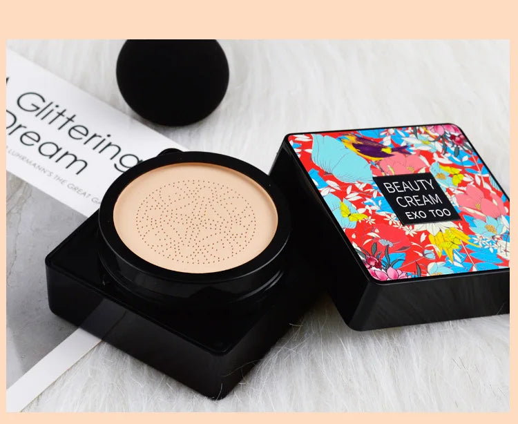 Magic Mushroom Head Air Cushion CC Cream: Korean Waterproof Foundation for Brightened Base Makeup.