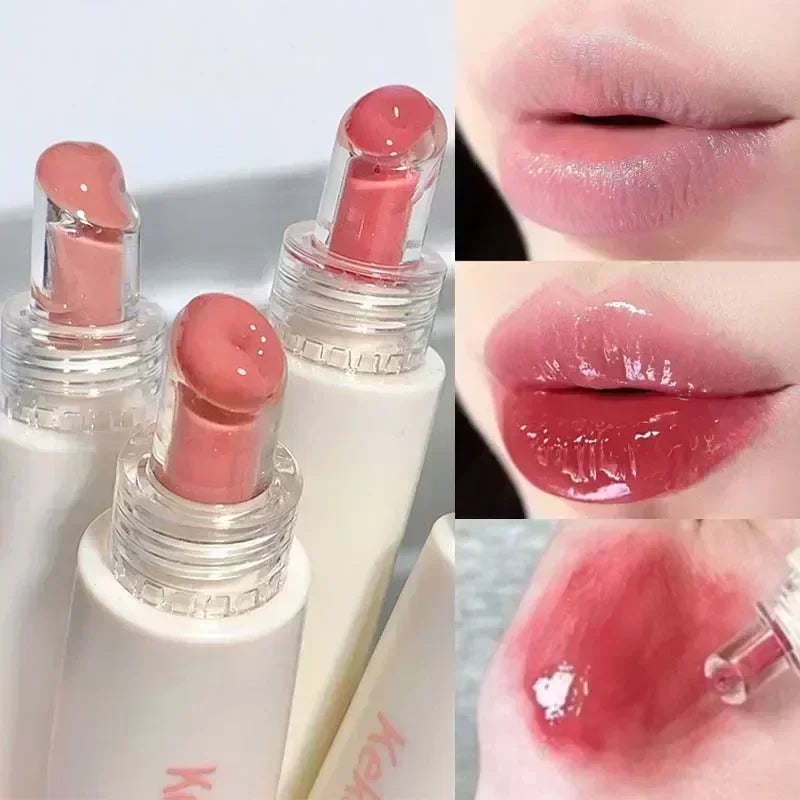 Glossy, waterproof, long-lasting lip gloss in tea red. Perfect for Korean makeup looks