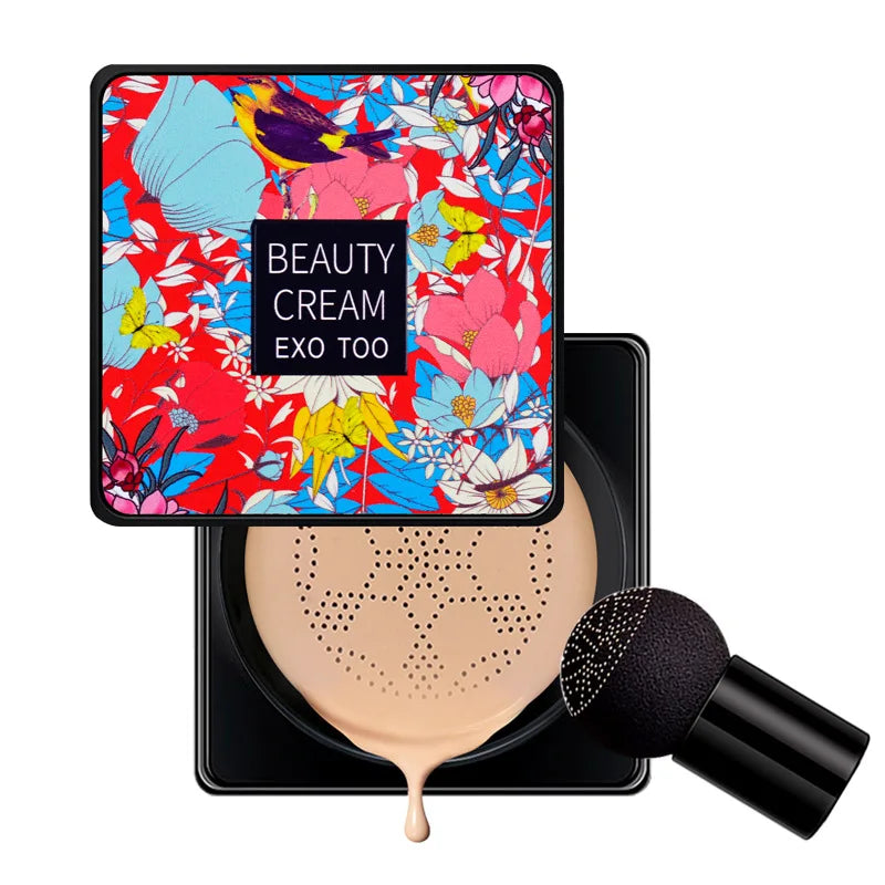 Magic Mushroom Head Air Cushion CC Cream: Korean Waterproof Foundation for Brightened Base Makeup.