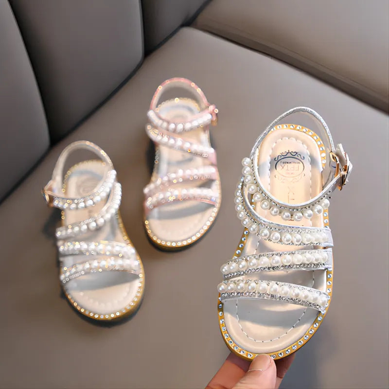 Sparkling Rhinestone Princess Sandals: Stylish Summer Footwear for Girls