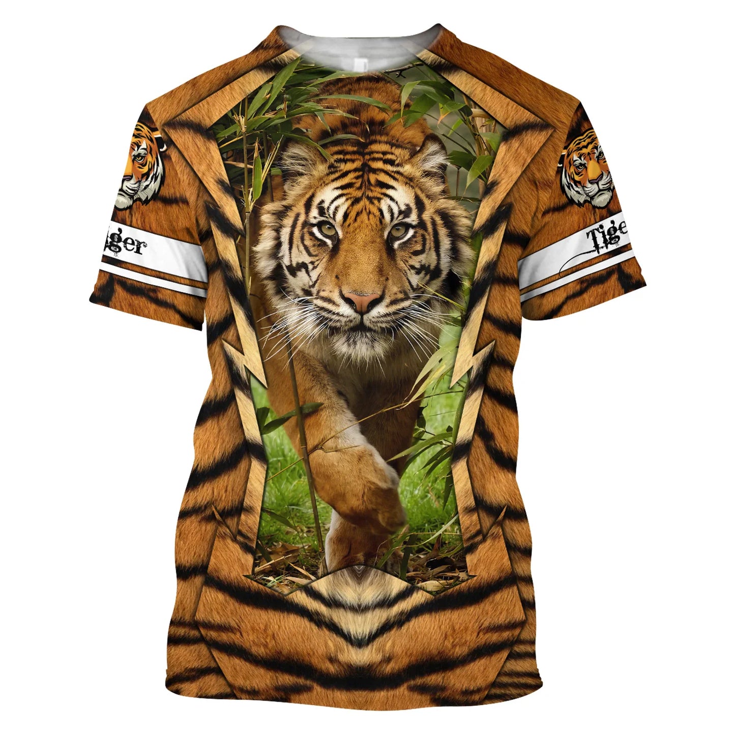 3D Tiger Print T-Shirt for Men: Boutique Animal Graphic Tee, Summer Trend Harajuku Oversized Short Sleeve Leisure O-Neck Top