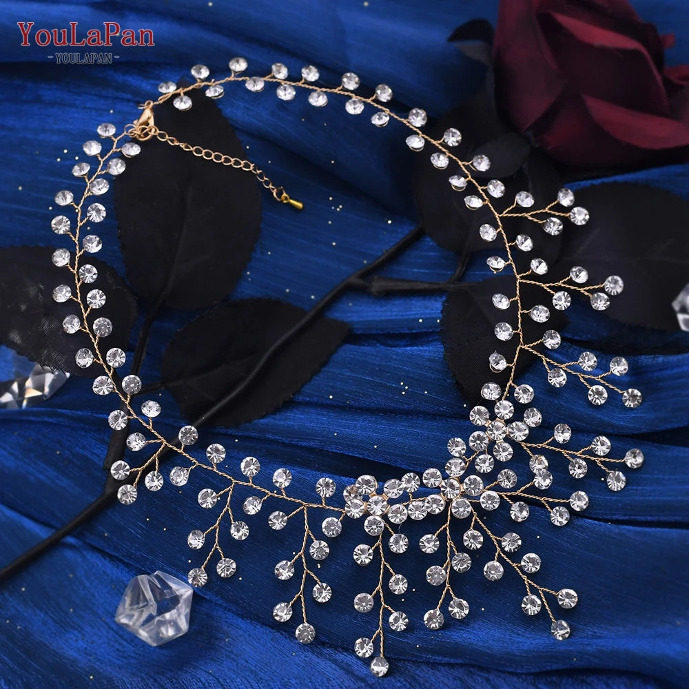 TOPQUEEN HN01 Elegant Crystal Necklace: Perfect for weddings, parties, or anniversaries, this stunning choker is a dazzling bridal accessory