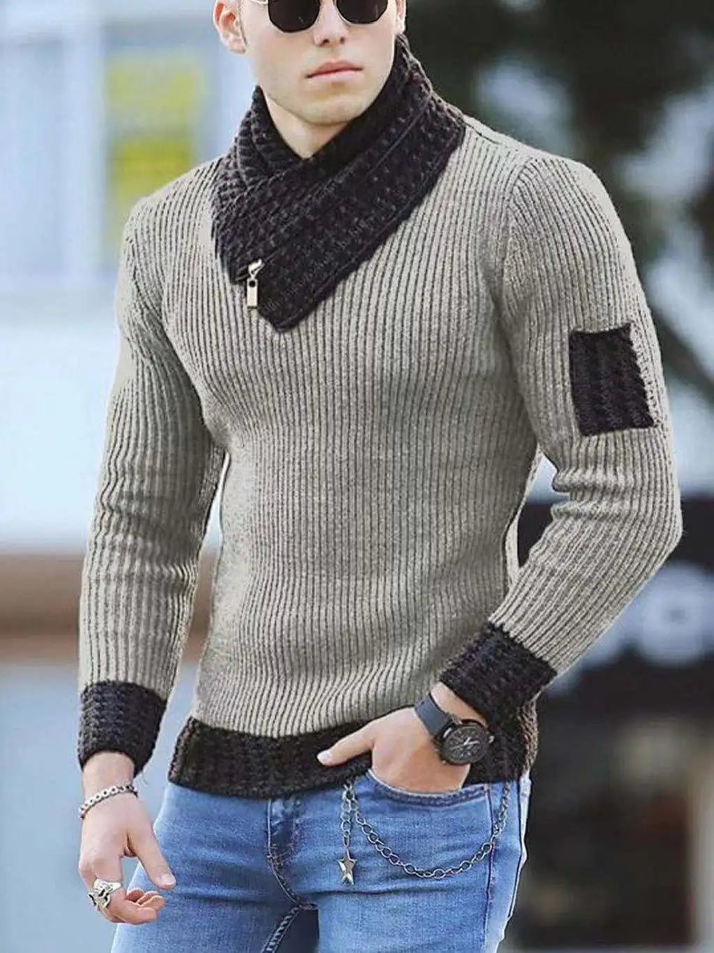 Autumn/Winter 2024: Korean-style Oversized Wool Turtleneck Sweater for Men, Vintage Casual Warm Cotton Pullovers