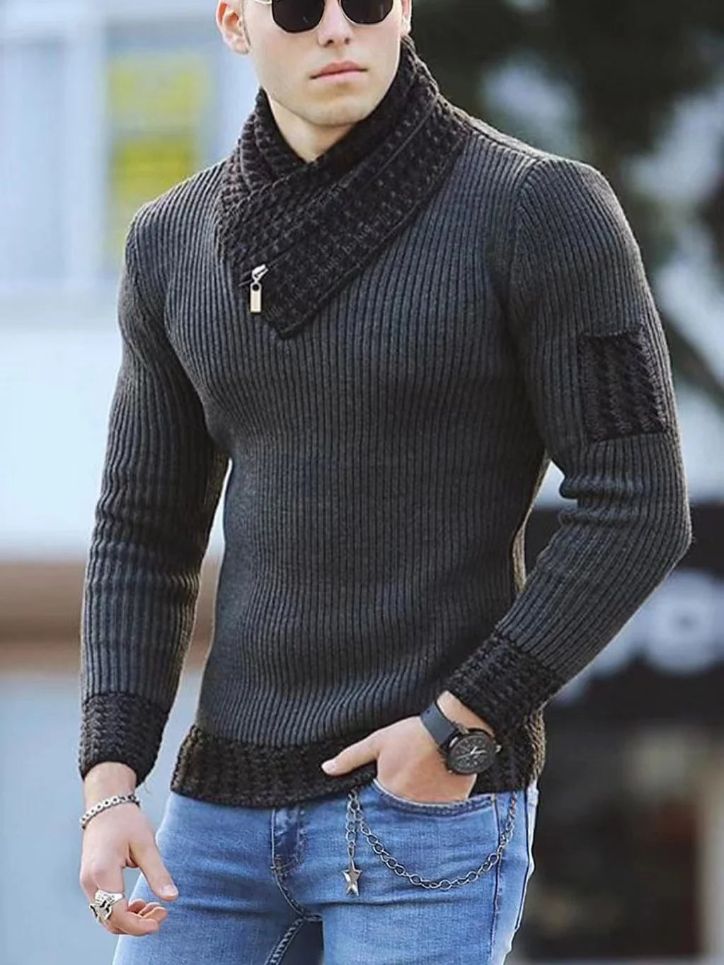 Autumn/Winter 2024: Korean-style Oversized Wool Turtleneck Sweater for Men, Vintage Casual Warm Cotton Pullovers