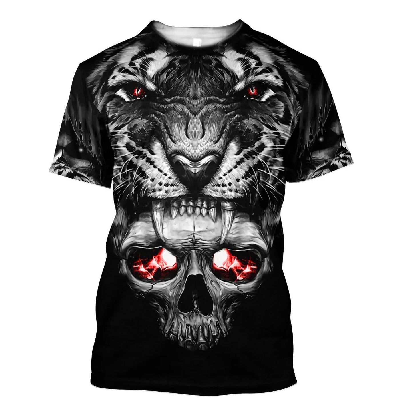 3D Tiger Print T-Shirt for Men: Boutique Animal Graphic Tee, Summer Trend Harajuku Oversized Short Sleeve Leisure O-Neck Top