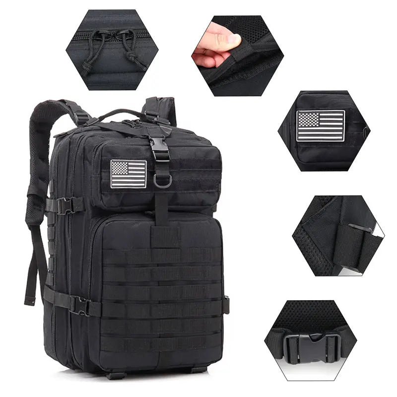 QT&QY 30/45L Man Tactical Backpacks HkingTraveling Bags Survival Outdoor 3P Assault Pack EDC Molle Pack For Trekking Hunting Bag