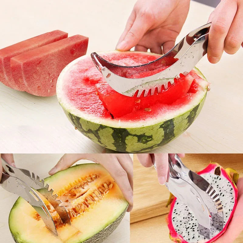 Kitchen accessories gadgets 304 stainless steel watermelon crafts slicer knife core fruit and vegetable tools