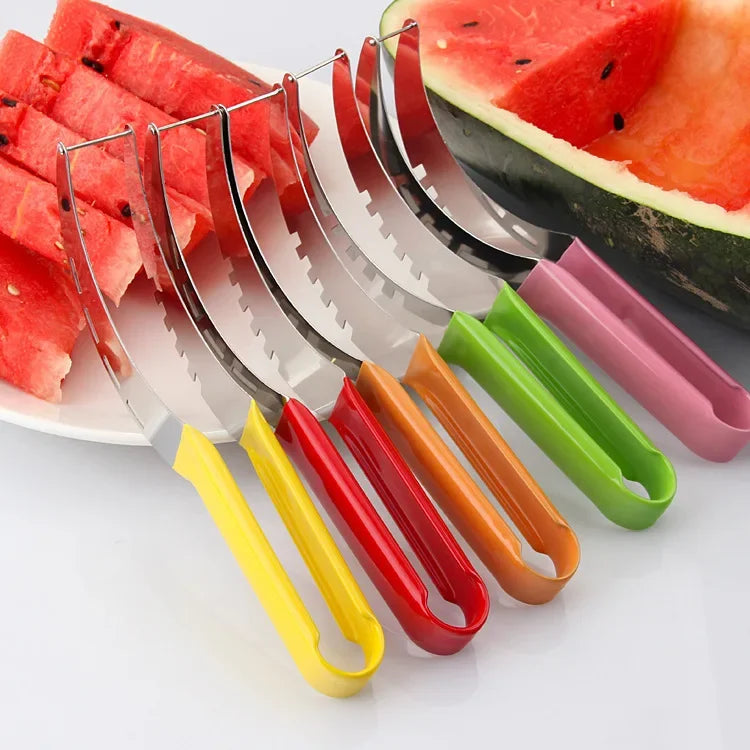 Kitchen accessories gadgets 304 stainless steel watermelon crafts slicer knife core fruit and vegetable tools