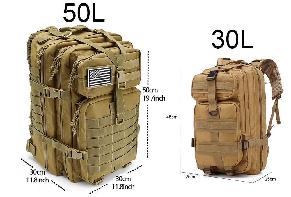 QT&QY 30/45L Man Tactical Backpacks HkingTraveling Bags Survival Outdoor 3P Assault Pack EDC Molle Pack For Trekking Hunting Bag