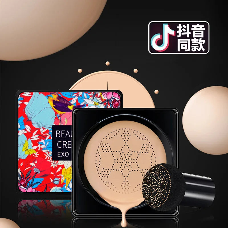 Magic Mushroom Head Air Cushion CC Cream: Korean Waterproof Foundation for Brightened Base Makeup.