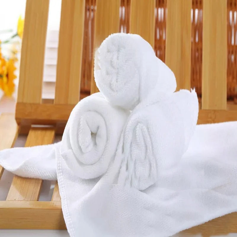 10pc White Microfiber Face Towels: Soft, Hotel-Quality Bath, Wash, Hand Towels. Portable, Multifunctional Cleaning Towels