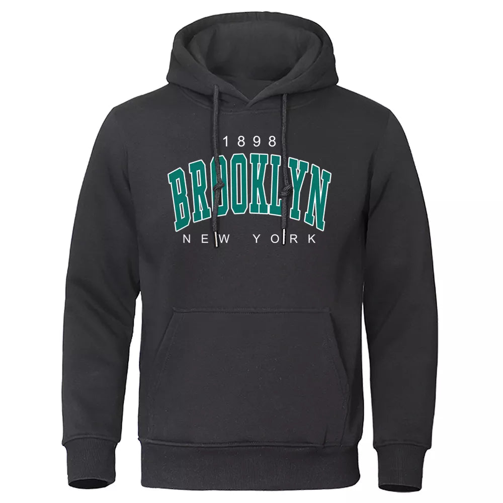 1898 Brooklyn NY Men's Hoody: Creative Crewneck Fashion Sweatshirt