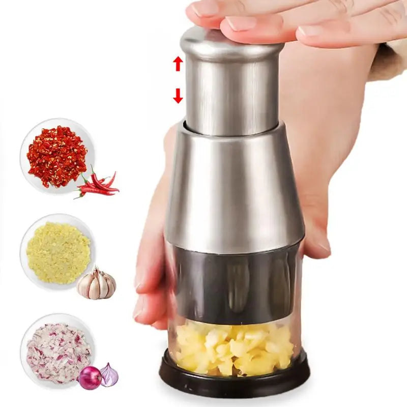 Compact Handheld Garlic Chopper: A convenient kitchen accessory for slicing and crushing garlic and vegetables