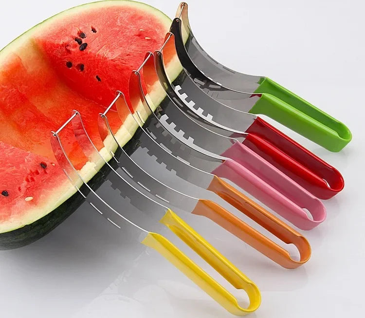 Kitchen accessories gadgets 304 stainless steel watermelon crafts slicer knife core fruit and vegetable tools