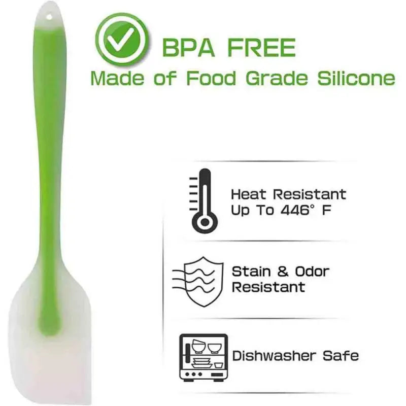 Silicone scraper with semi-transparent handle, heat-resistant for baking, ideal for cream, butter, and cake