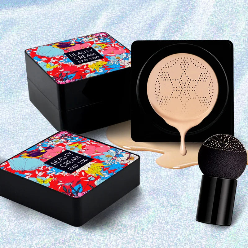 Magic Mushroom Head Air Cushion CC Cream: Korean Waterproof Foundation for Brightened Base Makeup.