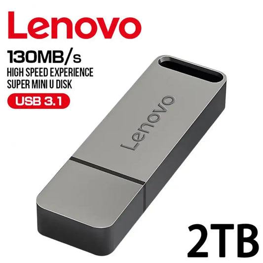 Lenovo 2TB USB Flash Drives Metal Real Capacity Memory Stick High Speed Flash Memory Black Gift Storage U Disk For PC