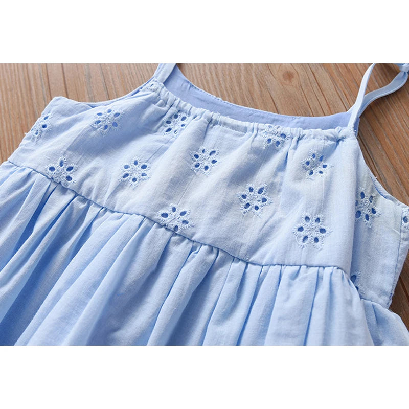 Humor Bear 2023 New Girls Lace Dress Summer Children's Clothing Slip Dress Skirt Hollow out Princess Tutu Party Clothes