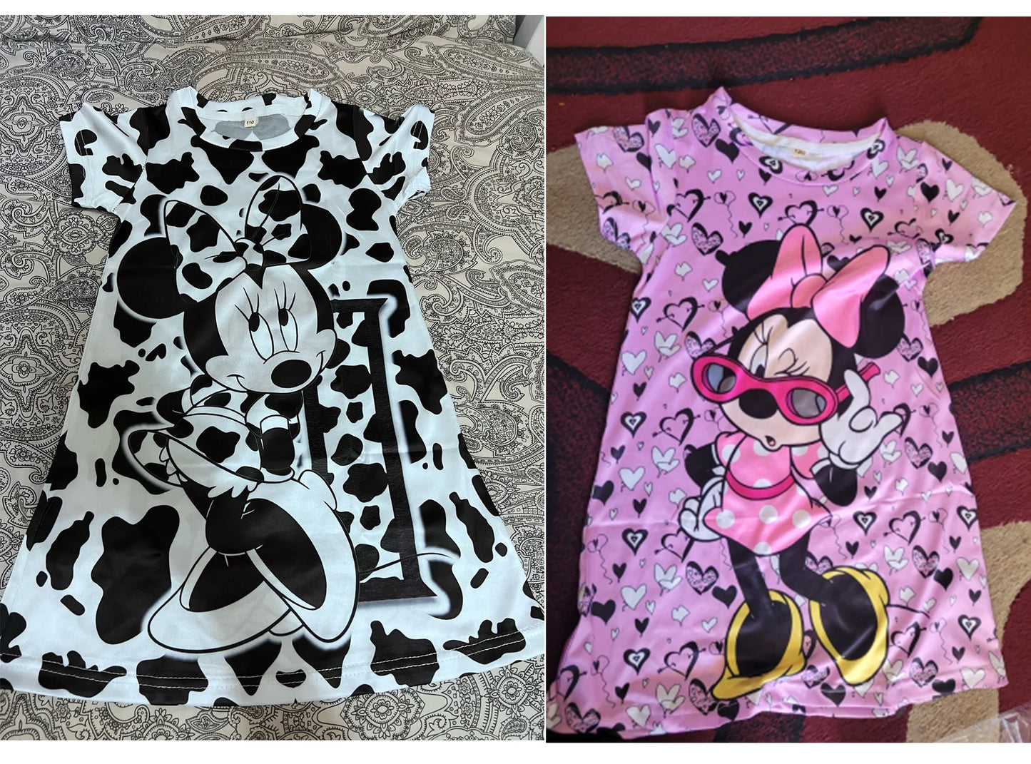 Fashion Girls' Dress Minnie Mouse 3d Print Dresses For 2 to 8 Year Old Girl Kids' Clothes Prom Dresses Party Wear Baby Clothing